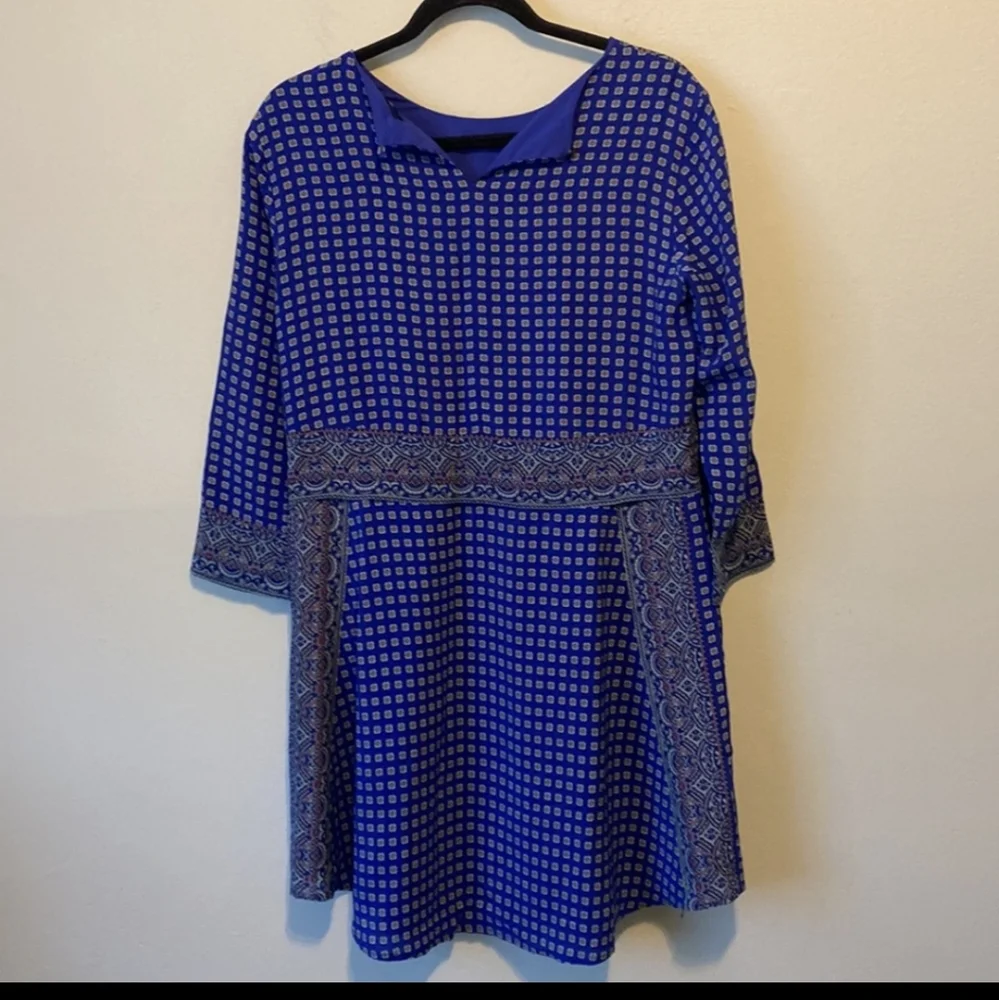 Madewell 100% Silk Ascot Grid Tee Dress - Picture 5 of 12